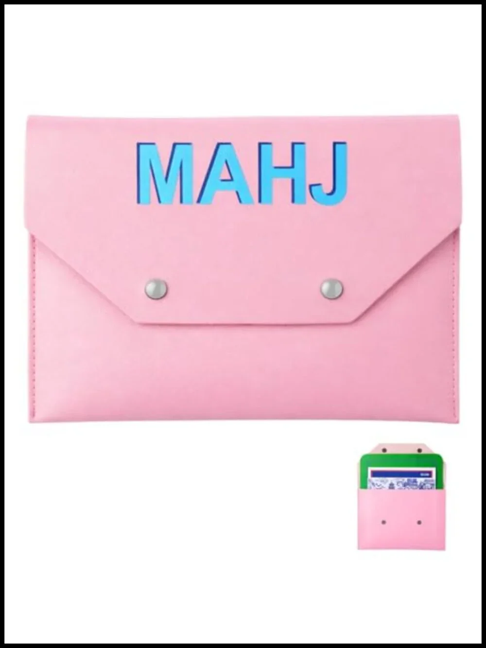 Mahjong Card Holder Leather Magnetic Closure Storage Case